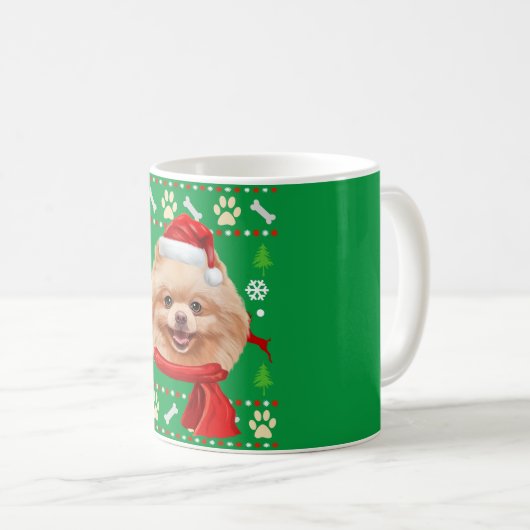 Spitz Dog Ugly Weihnachten Kaffeetasse (VorderseiteRechts)