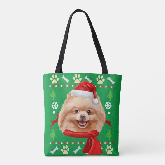 Spitz Dog Ugly Weihnachten Tasche (Rückseite)