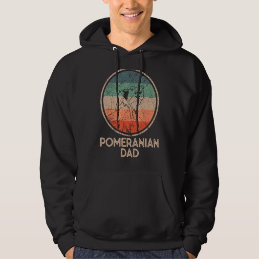 Spitz Dog Vintag Spitz Vater Hoodie (Vorderseite)