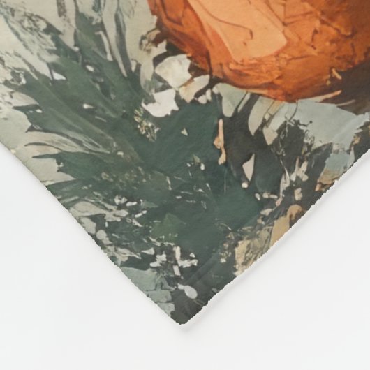 Spitz Dog Vintager Strand Fleecedecke (Ecke)