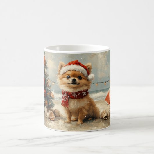 Spitz Dog Vintager Strand Kaffeetasse (Mittel)