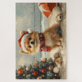 Spitz Dog Vintager Strand Puzzle (Vertikal)