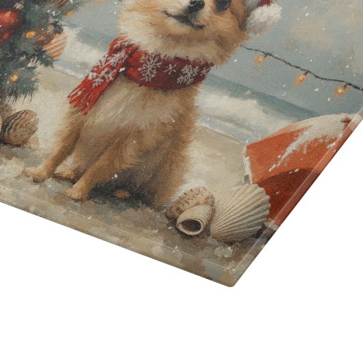 Spitz Dog Vintager Strand Schneidebrett (Ecke)