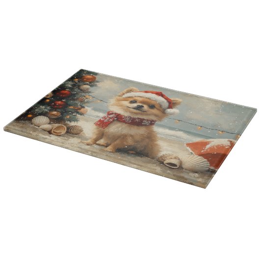 Spitz Dog Vintager Strand Schneidebrett (Ecke)