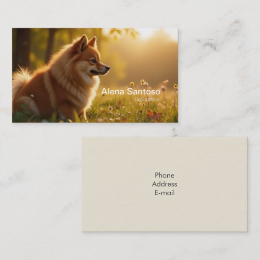 Spitz Dog Visitenkarte (Vorne/Hinten)
