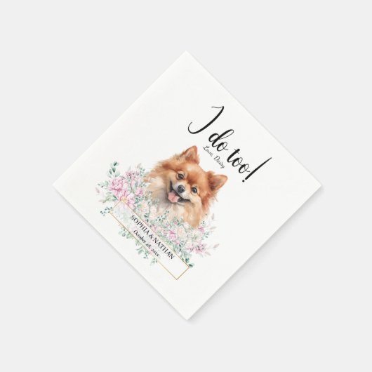 Spitz Dog Wedding Cocktail Napkins Serviette (Ecke)