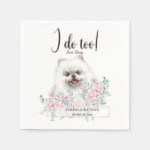 Spitz Dog Wedding Cocktail Napkins Serviette (Vorderseite)