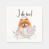 Spitz Dog Wedding Cocktail Napkins Serviette (Vorderseite)