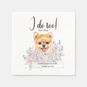 Spitz Dog Wedding Cocktail Napkins Serviette (Vorderseite)