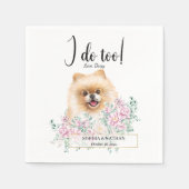 Spitz Dog Wedding Cocktail Napkins Serviette (Vorderseite)