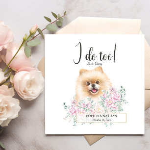 Spitz Dog Wedding Cocktail Napkins Serviette