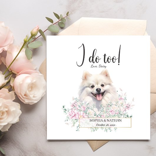 Spitz Dog Wedding Cocktail Napkins Serviette