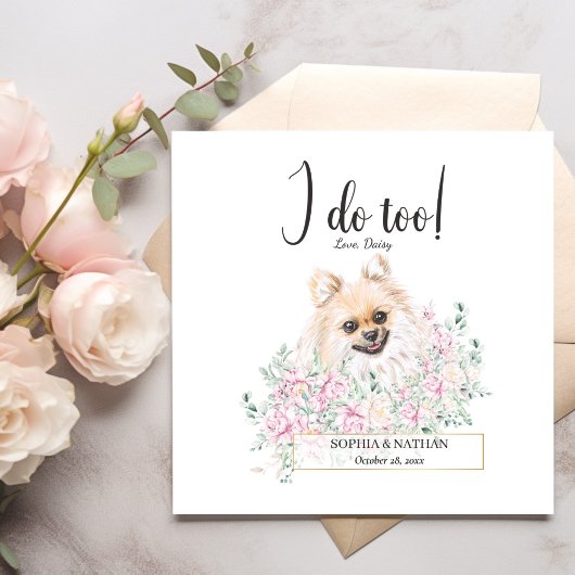 Spitz Dog Wedding Cocktail Napkins Serviette