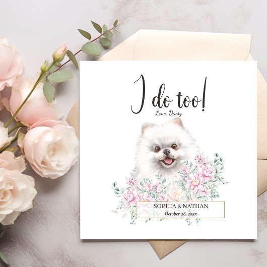 Spitz Dog Wedding Cocktail Napkins Serviette