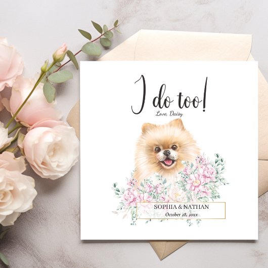 Spitz Dog Wedding Cocktail Napkins Serviette