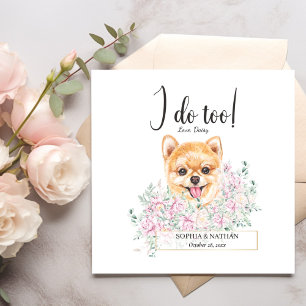 Spitz Dog Wedding Cocktail Napkins Serviette