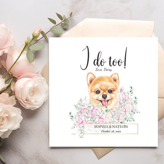 Spitz Dog Wedding Cocktail Napkins Serviette
