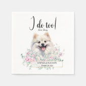 Spitz Dog Wedding Cocktail Napkins Serviette (Vorderseite)