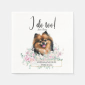 Spitz Dog Wedding Cocktail Napkins Serviette (Vorderseite)