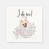 Spitz Dog Wedding Cocktail Napkins Serviette (Vorderseite)