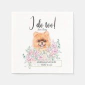 Spitz Dog Wedding Cocktail Napkins Serviette (Vorderseite)