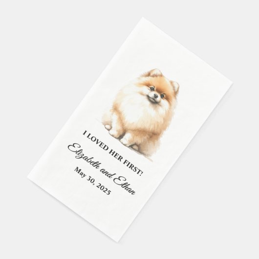Spitz Dog Wedding Serviette (Ecke)