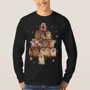 Spitz Dog Weihnachtsbaum Lichter Funny Dog Xma T-Shirt