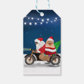 Spitz Dog Weihnachtsmann Geschenkanhänger (Vorderseite)