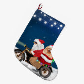 Spitz Dog Weihnachtsmann Großer Weihnachtsstrumpf (Vorderansicht (hängend))