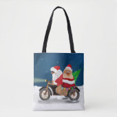 Spitz Dog Weihnachtsmann Tasche (Vorderseite)