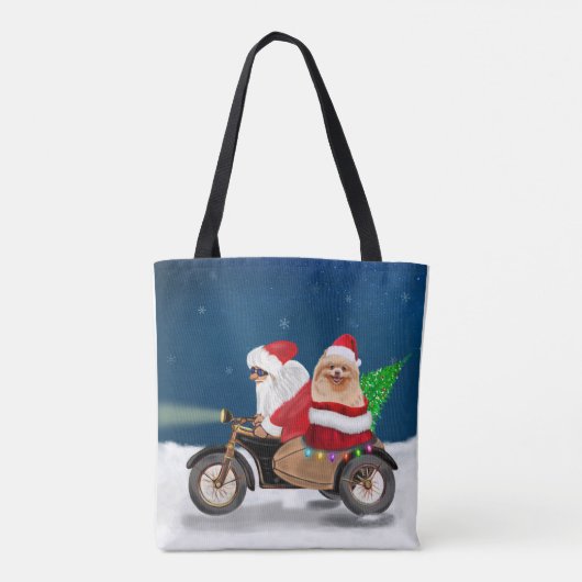 Spitz Dog Weihnachtsmann Tasche (Rückseite)