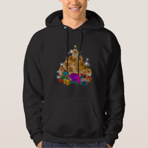 Spitz Dog Xmas Weihnachtsmann Frohe Weihnachten Hoodie