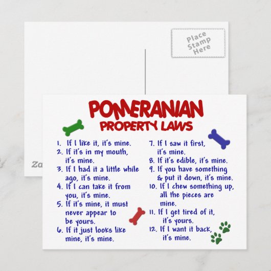 Spitz-Eigenschaftengesetze 2 Postkarte (Vorne/Hinten)