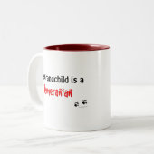 Spitz-Enkelkind Zweifarbige Tasse (Vorderseite Links)