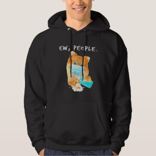 Spitz Ew Menschen tragen eine Gesichtsmaske Hoodie