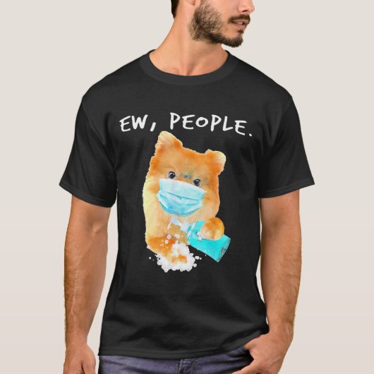 Spitz Ew Menschen tragen eine Gesichtsmaske T-Shirt (Vorderseite)