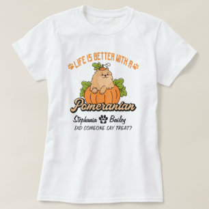 Spitz Fall Erntedank Halloween Spitz Dog T-Shirt