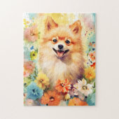 Spitz farbige Aquarellbilder Puzzle (Vertikal)