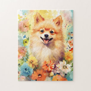 Spitz farbige Aquarellbilder Puzzle