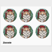 Spitz Festgläser Weihnachten Runder Aufkleber (Blatt)