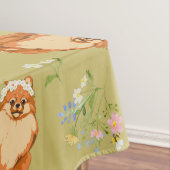 Spitz Floral Dog Muster Tablette Tischdecke (Beispiel)