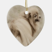 Spitz-Foto - träumerisches Pom Keramik Ornament (Rechts)