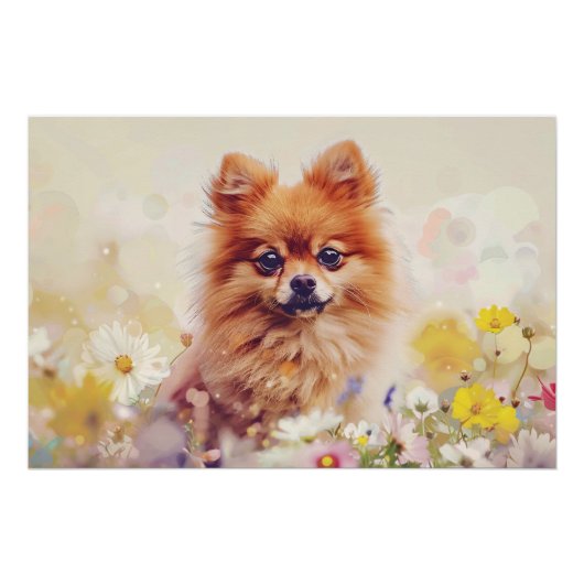 Spitz Frühlings-Wildblumen Dekoupage Poster (Vorderseite)