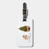 Spitz Funny Christmas Dog mit Baum Gepäckanhänger (Vorderseite vertikal)