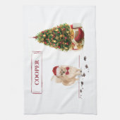 Spitz Funny Christmas Dog mit Baum Geschirrtuch (Vertikal)