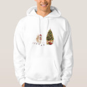 Spitz Funny Christmas Dog mit Baum Hoodie (Vorderseite)