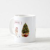 Spitz Funny Christmas Dog mit Baum Kaffeetasse (Vorderseite Links)