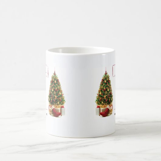 Spitz Funny Christmas Dog mit Baum Kaffeetasse (Mittel)