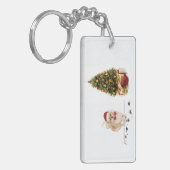 Spitz Funny Christmas Dog mit Baum Schlüsselanhänger (Vorderseite links)