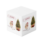 Spitz Funny Christmas Dog mit Baum Würfel (Rückseite Schrägansicht)